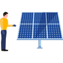 پیش‌نمایش فایل boy-looking-at-solar-sheets-9146611 از پک پنل‌های خورشیدی
