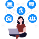 پیش‌نمایش فایل girl-using-internet-on-laptop-9127850 از پک فناوری اینترنت
