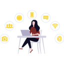 پیش‌نمایش فایل girl-using-laptop-on-table-9127847 از پک فناوری اینترنت