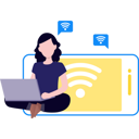 پیش‌نمایش فایل girl-using-wi-fi-on-laptop-9127819 از پک فناوری اینترنت