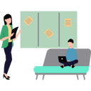 پیش‌نمایش فایل the-girl-is-giving-instructions-to-the-working-boy-9154408 از پک کار تیمی