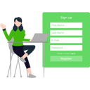 پیش‌نمایش فایل girl-registering-account-9154269 از پک ثبت‌نام و عضویت