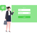 پیش‌نمایش فایل girl-signing-into-account-9154265 از پک ثبت‌نام و عضویت