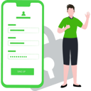 پیش‌نمایش فایل man-signing-up-for-account-9154288 از پک ثبت‌نام و عضویت