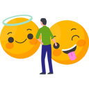 پیش‌نمایش فایل boy-looking-at-emojis-9181652 از پک روز جهانی اموجی