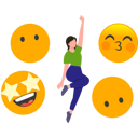 پیش‌نمایش فایل girl-celebrating-emoji-day-9181609 از پک روز جهانی اموجی