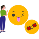 پیش‌نمایش فایل girl-pointing-at-emojis-9181661 از پک روز جهانی اموجی
