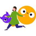 پیش‌نمایش فایل girl-running-with-emoji-9181628 از پک روز جهانی اموجی