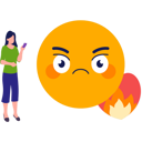 پیش‌نمایش فایل girl-sending-angry-emoji-9181619 از پک روز جهانی اموجی
