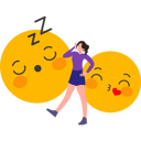 پیش‌نمایش فایل girl-sending-sleeping-emojis-9181660 از پک روز جهانی اموجی