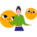 پیش‌نمایش فایل girl-showing-moody-emojis-9181622 از پک روز جهانی اموجی