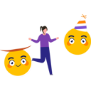 پیش‌نمایش فایل girl-using-party-emojis-9181615 از پک روز جهانی اموجی