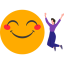 پیش‌نمایش فایل happy-girl-jumping-with-emoji-9181623 از پک روز جهانی اموجی