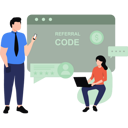 پیش‌نمایش فایل boy-giving-referral-code-to-girl-9224024 از پک بازاریابی دیجیتال