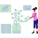 پیش‌نمایش فایل woman-watering-dollar-plant-9221211 از پک آموزش کسب و کار