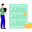 پیش‌نمایش فایل boy-is-selecting-an-employee-from-the-list-9263078 از پک استخدام و جذب نیرو