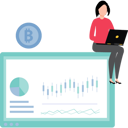 پیش‌نمایش فایل girl-is-working-on-bitcoin-analytics-9263194 از پک فناوری مدرن