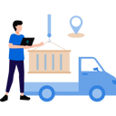 پیش‌نمایش فایل boy-is-loading-a-container-onto-a-truck-9266039 از پک خدمات لجستیکی