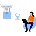 پیش‌نمایش فایل girl-delivered-the-parcel-by-drone-9266015 از پک خدمات لجستیکی