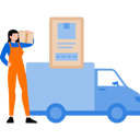پیش‌نمایش فایل girl-is-carrying-a-parcel-9266012 از پک خدمات لجستیکی