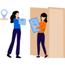 پیش‌نمایش فایل girl-is-delivering-the-parcel-to-the-door-9266018 از پک خدمات لجستیکی
