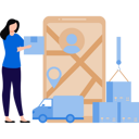 پیش‌نمایش فایل girl-is-loading-the-parcel-into-the-truck-9266022 از پک خدمات لجستیکی