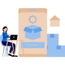 پیش‌نمایش فایل girl-is-processing-the-delivery-9266033 از پک خدمات لجستیکی