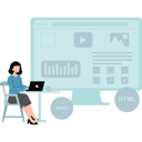 پیش‌نمایش فایل girl-working-on-html-9285165 از پک توسعه نرم‌افزار