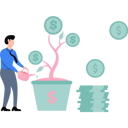 پیش‌نمایش فایل the-boy-is-watering-the-dollar-plant-9263041 از پک مدیریت مالی