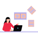 پیش‌نمایش فایل girl-making-videos-on-laptop-9314420 از پک تولیدکننده ویدئو