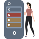 پیش‌نمایش فایل a-girl-is-standing-next-to-a-device-9326634 از پک دستگاه‌ها