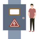 پیش‌نمایش فایل the-boy-is-standing-next-to-the-circuit-box-9326603 از پک دستگاه‌ها