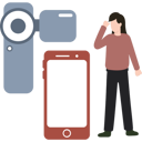 پیش‌نمایش فایل the-girl-is-looking-at-the-video-camera-9326613 از پک دستگاه‌ها
