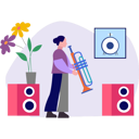 پیش‌نمایش فایل girl-playing-trumpet-9458233 از پک جشنواره موسیقی و کنسرت