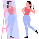 پیش‌نمایش فایل girl-is-looking-at-herself-in-the-mirror-9402273 از پک مراقبت از خود