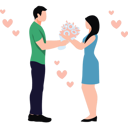 پیش‌نمایش فایل boy-is-giving-flowers-to-girl-9402147 از پک روز زن