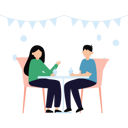 پیش‌نمایش فایل couple-is-sitting-at-the-table-9402157 از پک روز زن