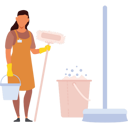 پیش‌نمایش فایل female-maid-holding-bucket-and-brush-9383758 از پک نظافت‌چی و خانه‌دار