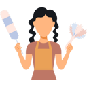 پیش‌نمایش فایل female-maid-holding-cleaning-brush-9383786 از پک نظافت‌چی و خانه‌دار