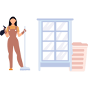 پیش‌نمایش فایل female-maid-stands-for-cleaning-9383769 از پک نظافت‌چی و خانه‌دار
