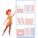 پیش‌نمایش فایل girl-clearing-book-rack-9383775 از پک نظافت‌چی و خانه‌دار