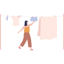 پیش‌نمایش فایل girl-drying-clothes-9372462 از پک نظافت‌چی و خانه‌دار