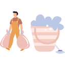 پیش‌نمایش فایل male-housekeeper-carrying-garbage-bags-9372472 از پک نظافت‌چی و خانه‌دار