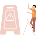 پیش‌نمایش فایل the-boy-is-putting-up-a-warning-board-9372500 از پک نظافت‌چی و خانه‌دار