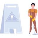 پیش‌نمایش فایل young-boy-kept-wet-floor-board-while-working-9383763 از پک نظافت‌چی و خانه‌دار