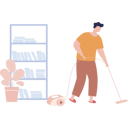 پیش‌نمایش فایل young-boy-sweeping-floor-with-hoover-9372459 از پک نظافت‌چی و خانه‌دار