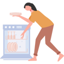 پیش‌نمایش فایل young-girl-putting-plates-in-dishwasher-9372493 از پک نظافت‌چی و خانه‌دار