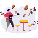 پیش‌نمایش فایل girl-carrying-tray-coffee-9489980 از پک فرهنگ قهوه
