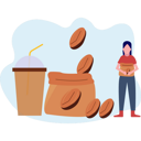 پیش‌نمایش فایل girl-holding-sack-of-coffee-9489934 از پک فرهنگ قهوه