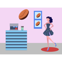 پیش‌نمایش فایل girl-standing-by-coffee-counter-9489960 از پک فرهنگ قهوه